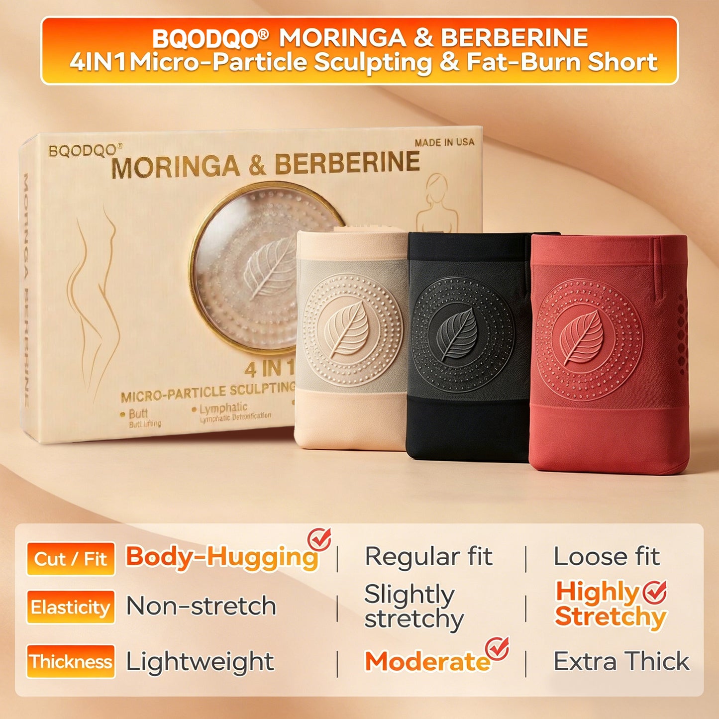 ❤️Boutique officielle de la marque | 🇫🇷 BQODQO® 2026 – Short sculptant et brûle-graisse 4-en-1 aux microparticules (Moringa & Berbérine)