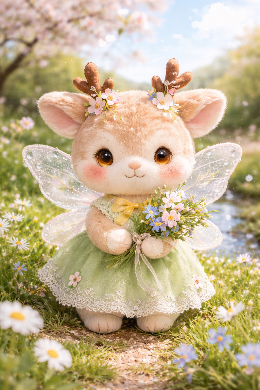 Springtime Deer Fairy Plush Toy
